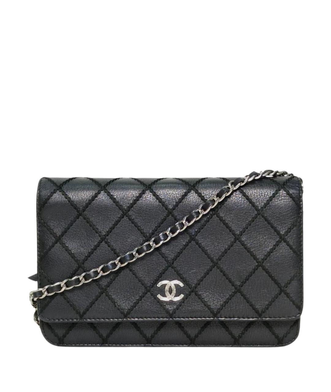 CHANEL Черная кожаная сумка через плечо, фото 1