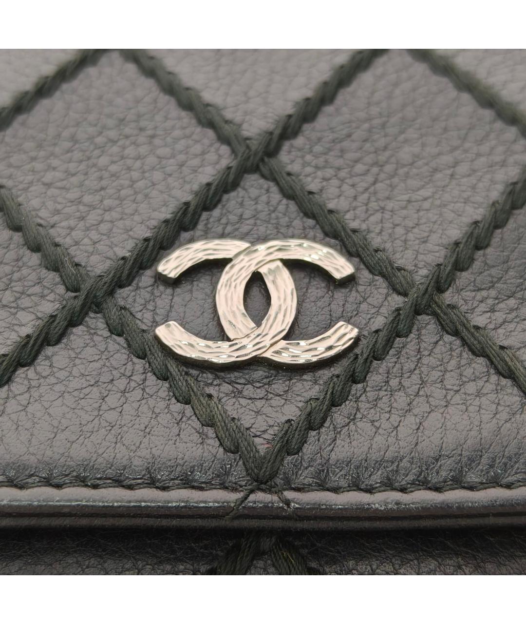 CHANEL Черная кожаная сумка через плечо, фото 7