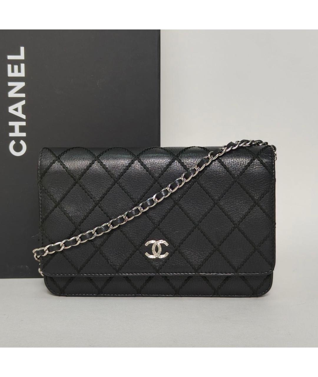 CHANEL Черная кожаная сумка через плечо, фото 9