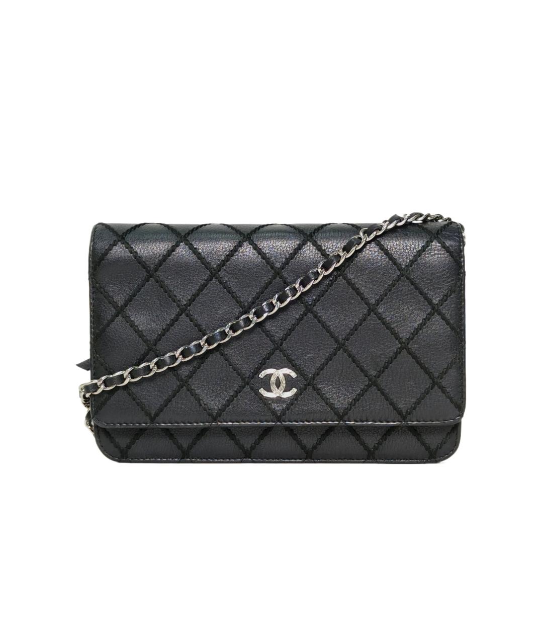 CHANEL Черная кожаная сумка через плечо, фото 10