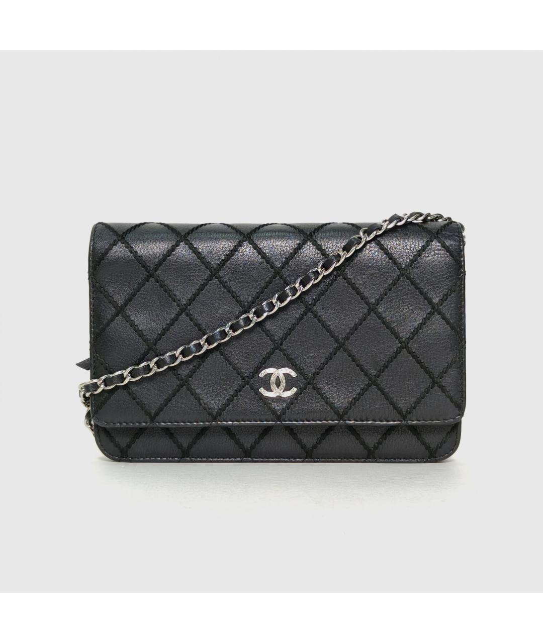 CHANEL Черная кожаная сумка через плечо, фото 2