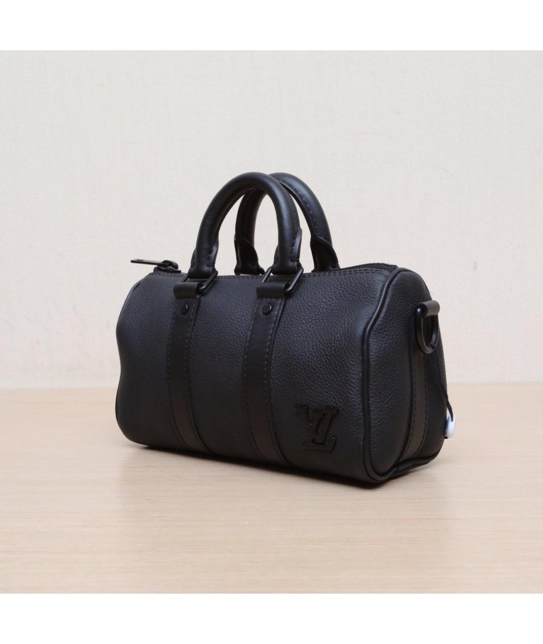 LOUIS VUITTON Черная кожаная дорожная/спортивная сумка, фото 3