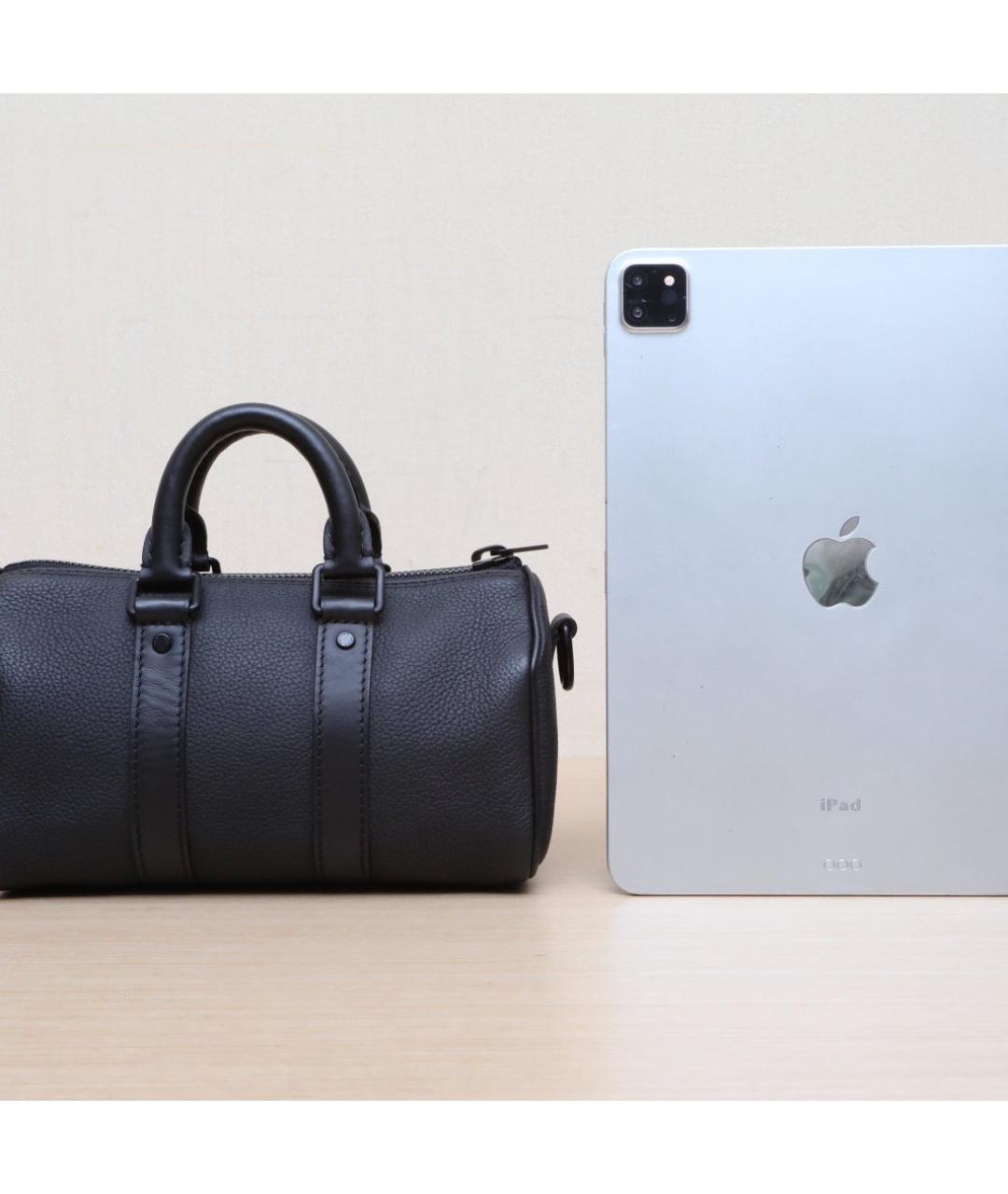 LOUIS VUITTON Черная кожаная дорожная/спортивная сумка, фото 6