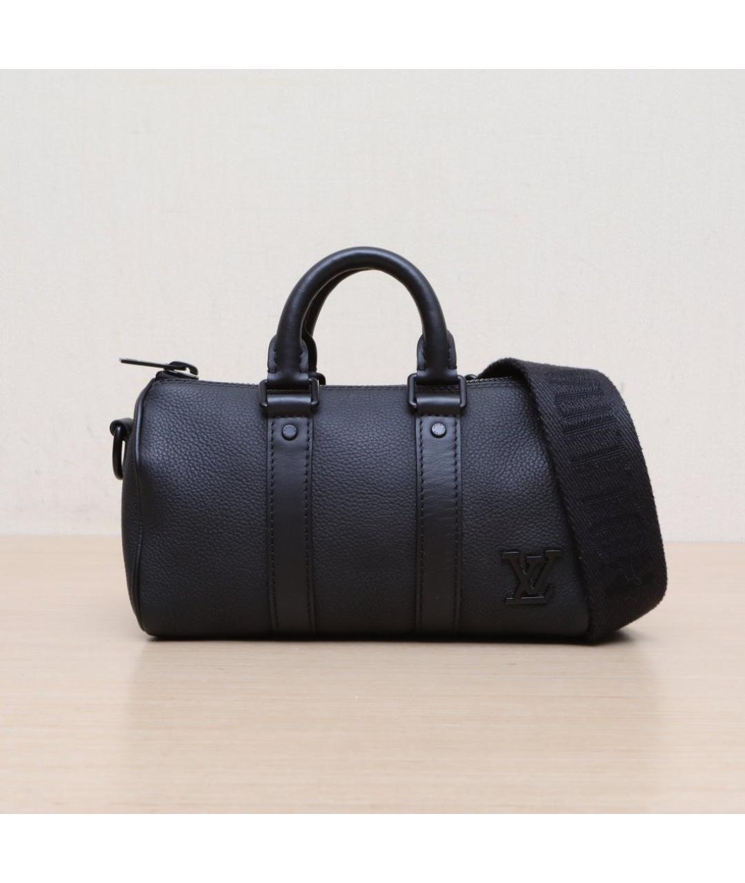 LOUIS VUITTON Черная кожаная дорожная/спортивная сумка, фото 2