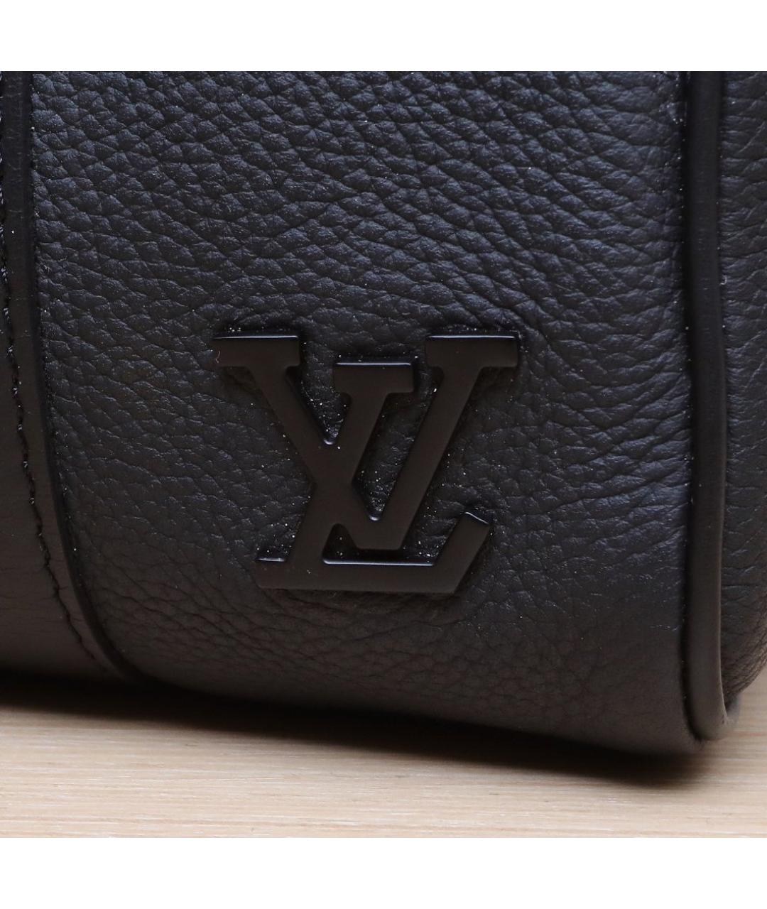 LOUIS VUITTON Черная кожаная дорожная/спортивная сумка, фото 7