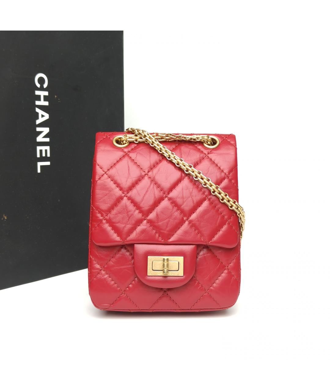 CHANEL Красная кожаная сумка через плечо, фото 9