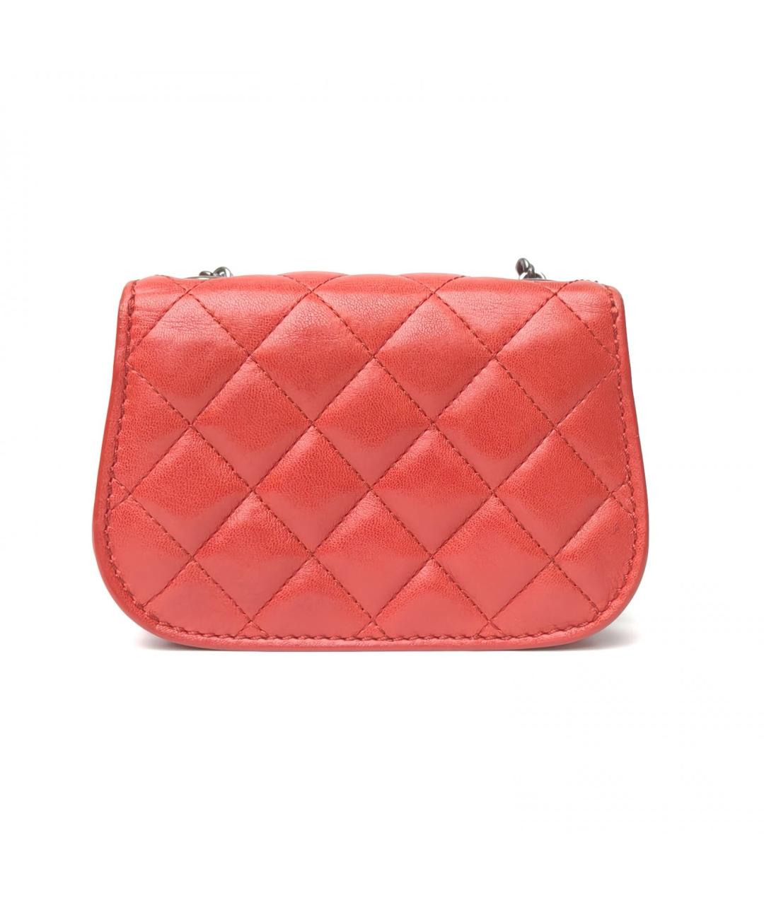 CHANEL Красная кожаная сумка через плечо, фото 4