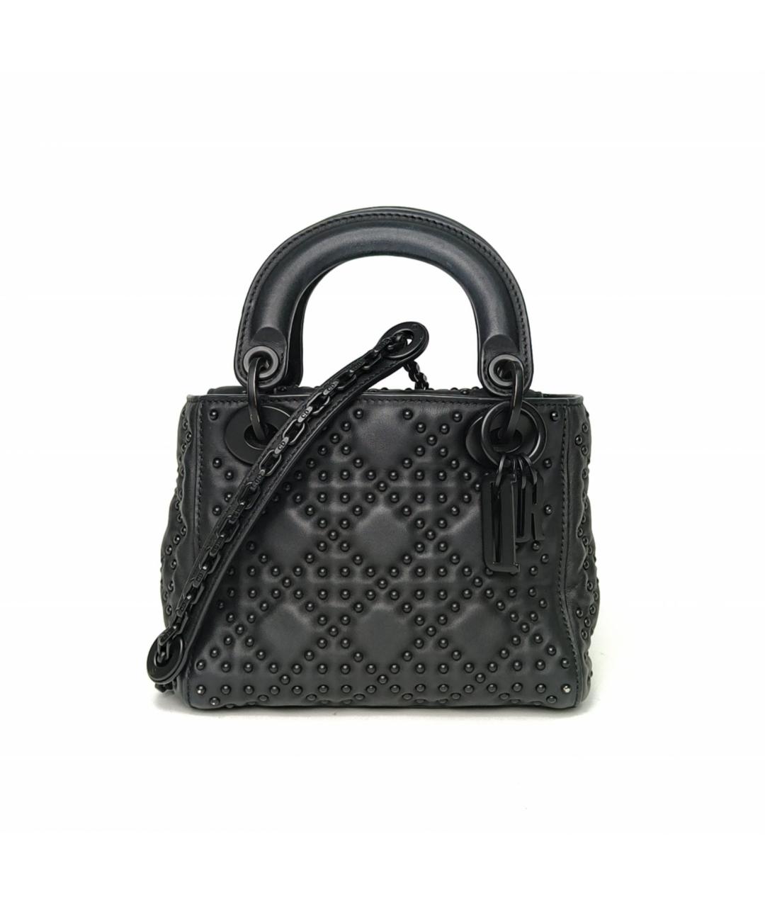 CHRISTIAN DIOR Черная кожаная сумка через плечо, фото 2