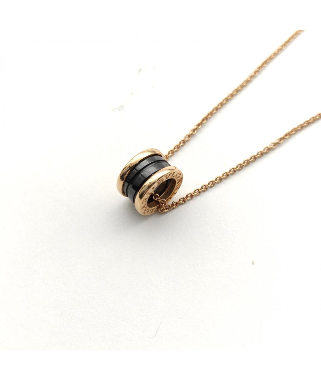 BVLGARI Черная подвеска из розового золота, фото 4