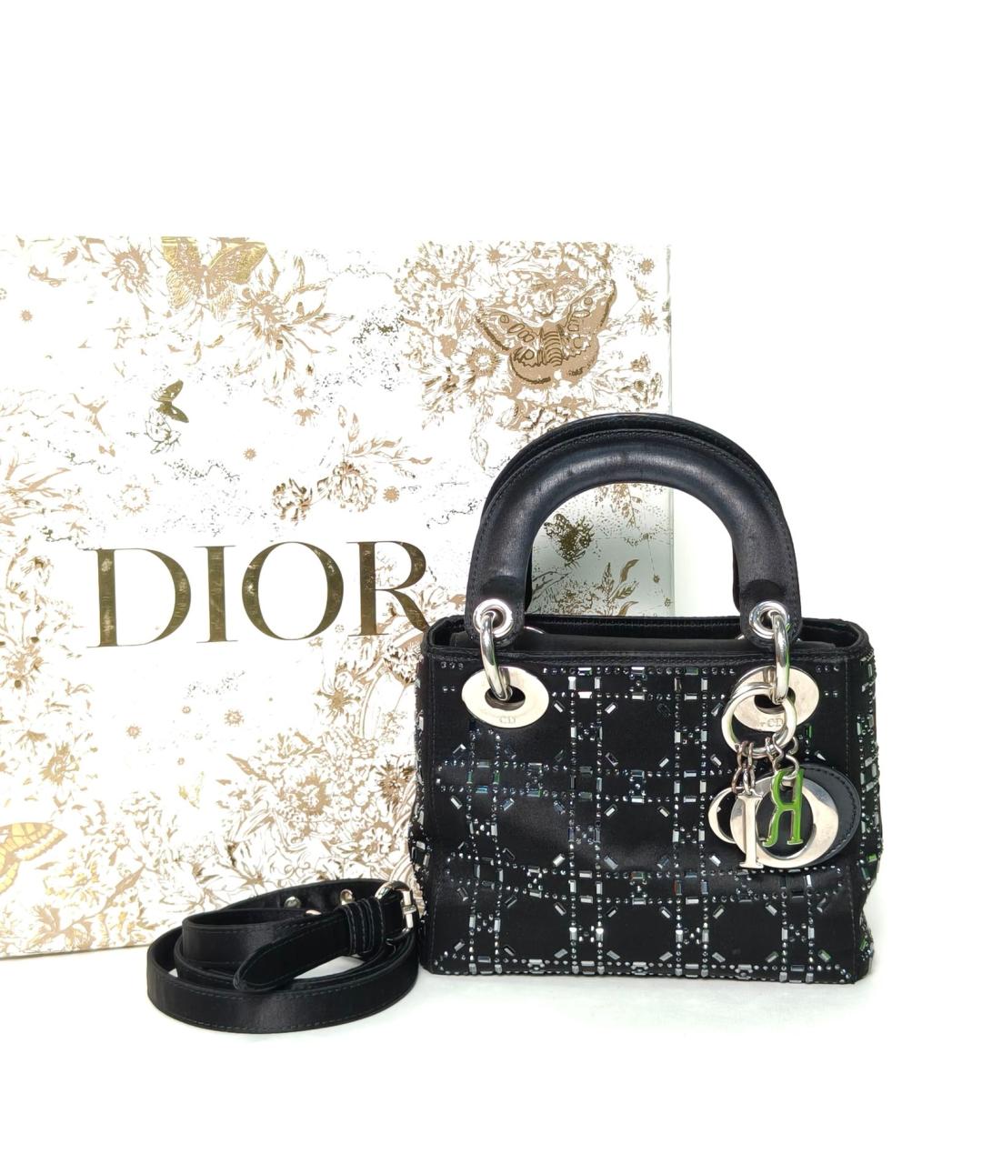 CHRISTIAN DIOR Черная тканевая сумка с короткими ручками, фото 9