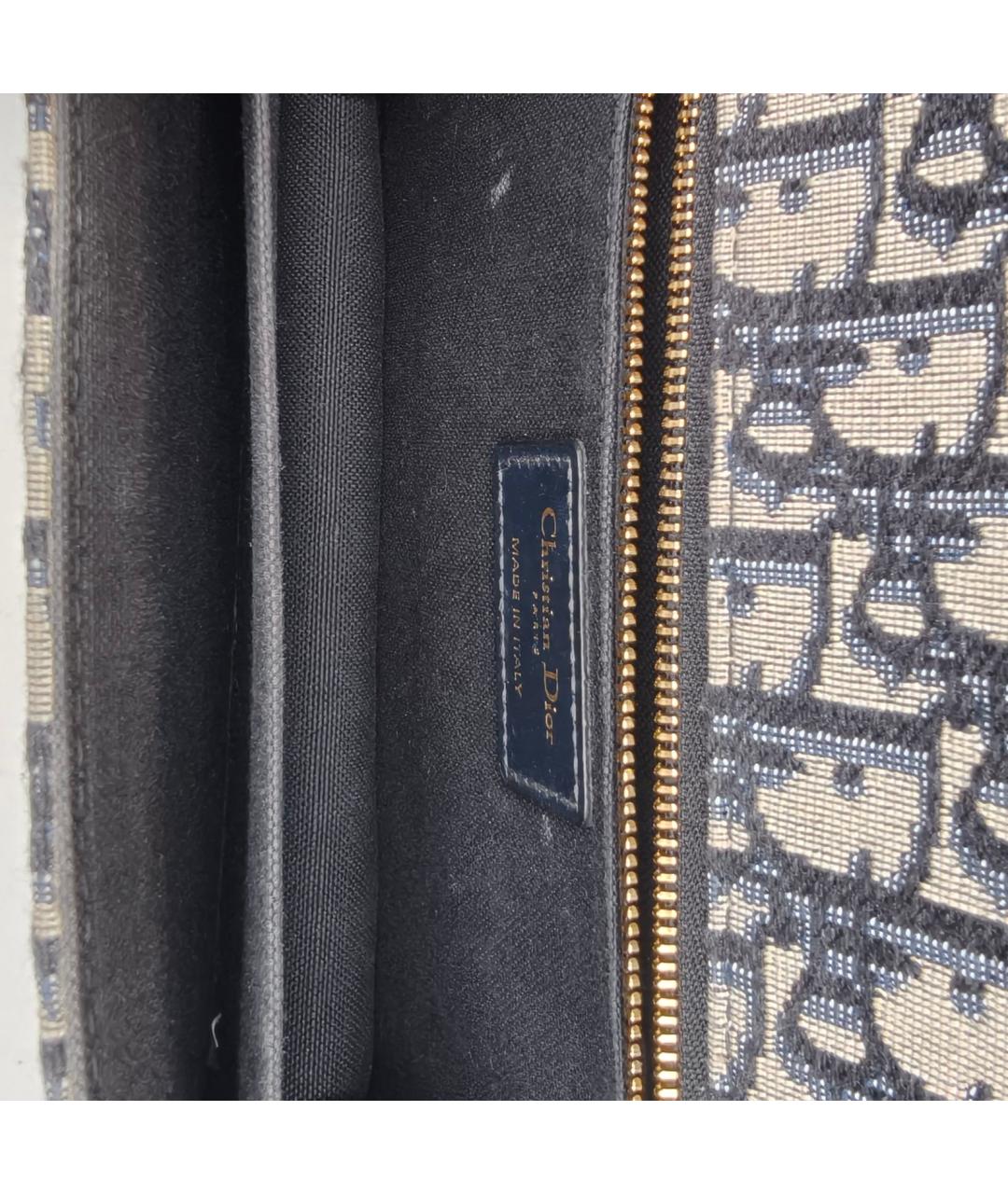 CHRISTIAN DIOR Синяя тканевая сумка через плечо, фото 8