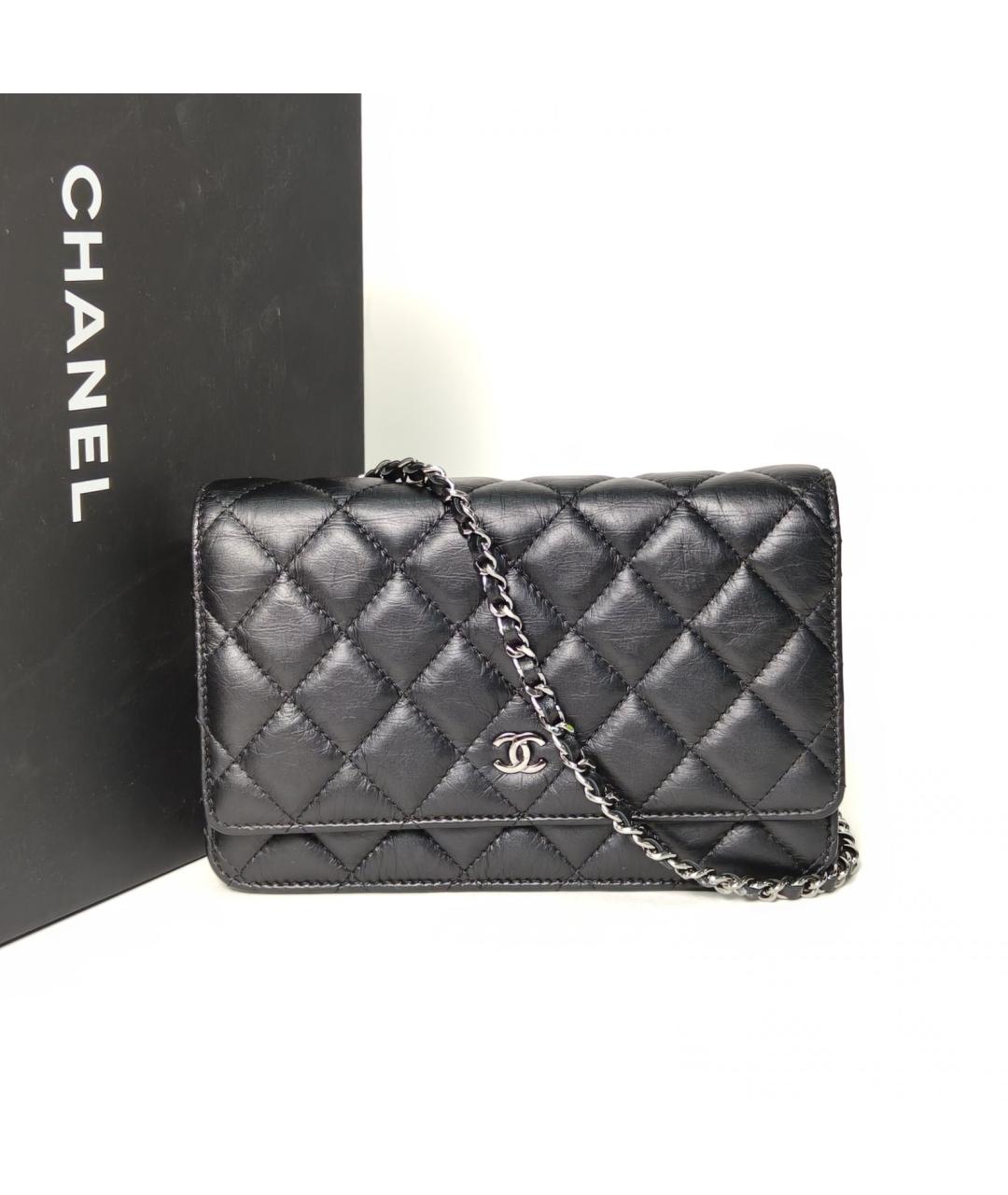 CHANEL Черная кожаная сумка через плечо, фото 9