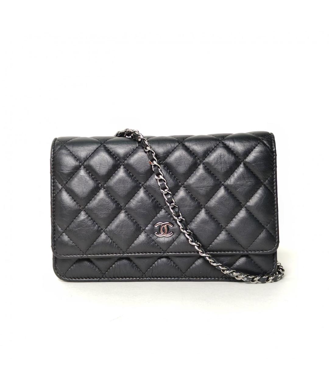 CHANEL Черная кожаная сумка через плечо, фото 2