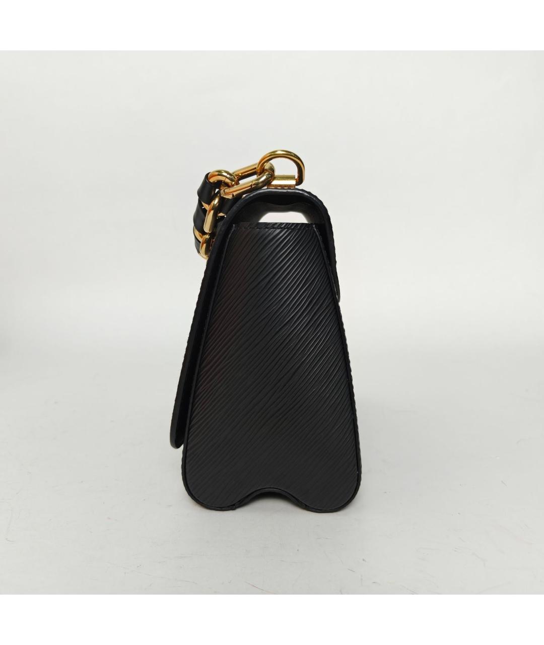 LOUIS VUITTON Черная кожаная сумка через плечо, фото 5