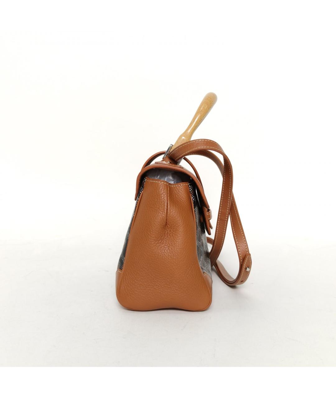 GOYARD Коричневая кожаная сумка через плечо, фото 5