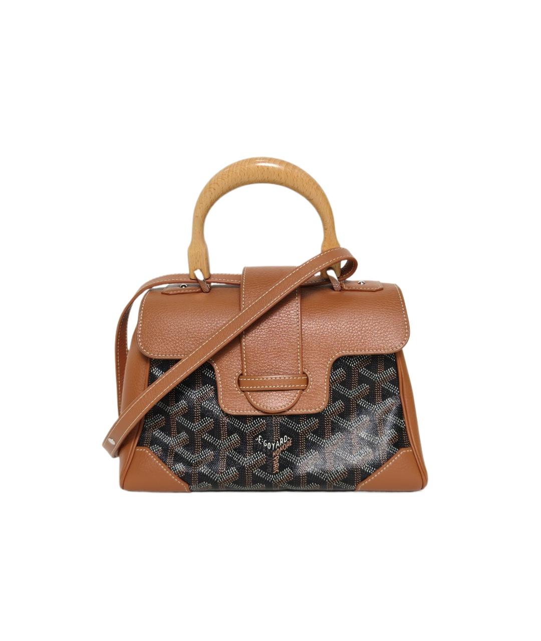 GOYARD Коричневая кожаная сумка через плечо, фото 10