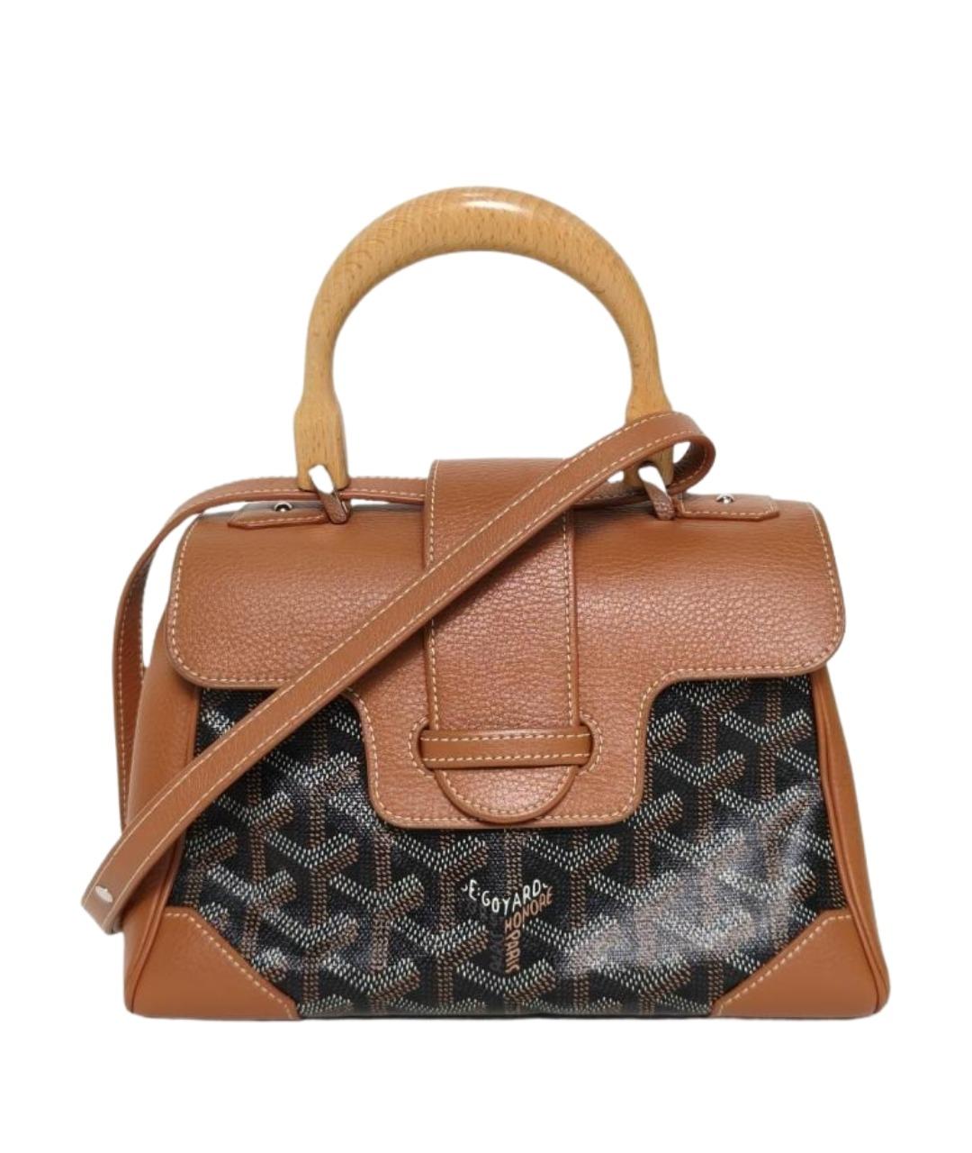 GOYARD Коричневая кожаная сумка через плечо, фото 1