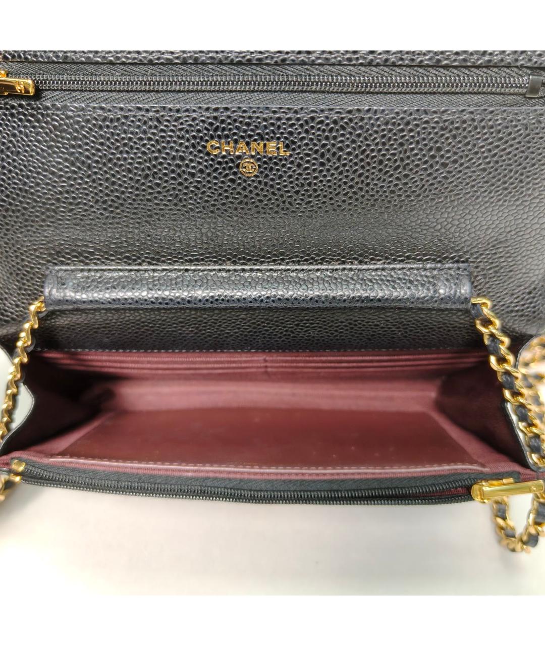 CHANEL Черная кожаная сумка через плечо, фото 8
