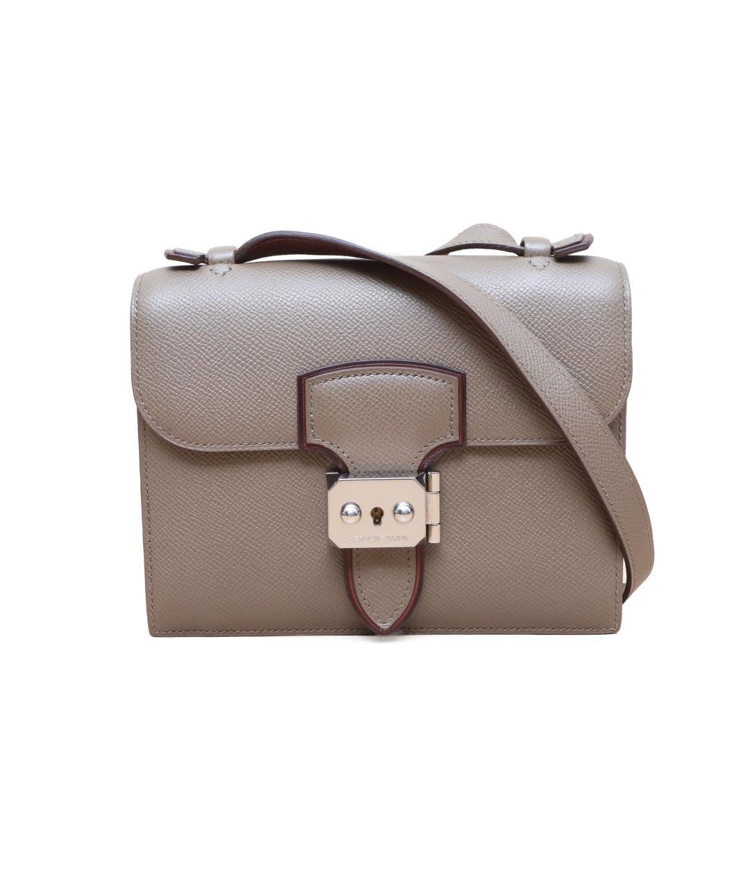 HERMES Коричневая кожаная сумка через плечо, фото 9