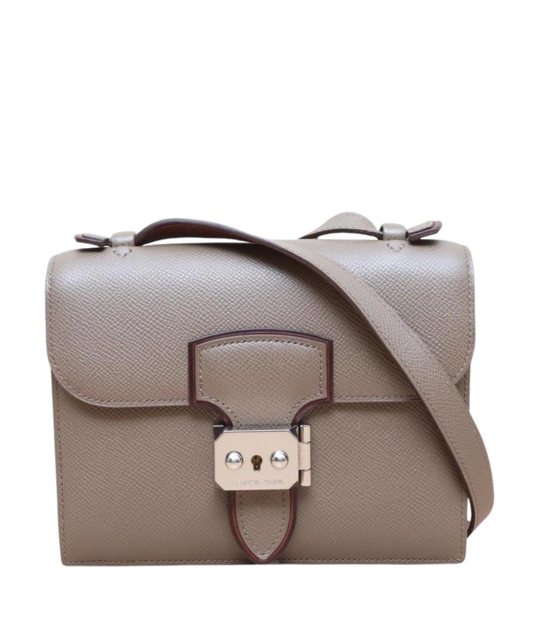 HERMES Коричневая кожаная сумка через плечо, фото 1