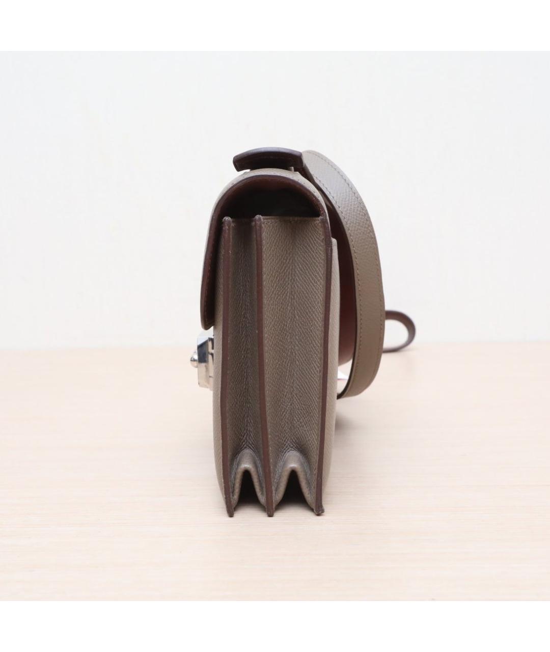 HERMES Коричневая кожаная сумка через плечо, фото 4