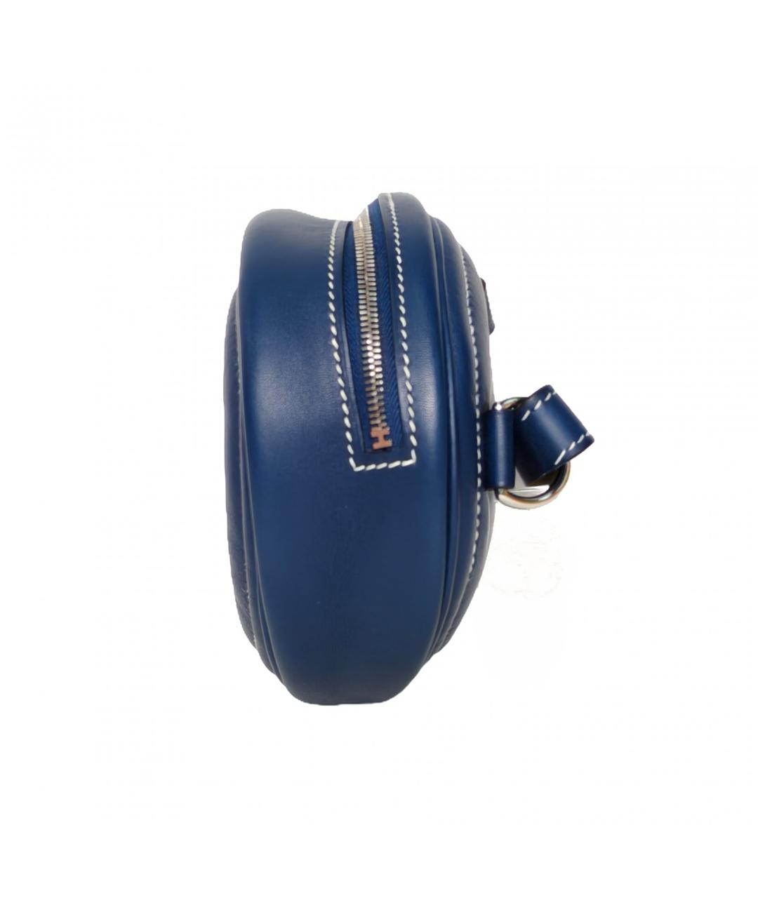 HERMES Синяя кожаная поясная сумка, фото 5