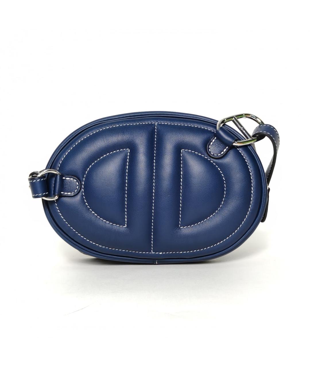 HERMES Синяя кожаная поясная сумка, фото 4