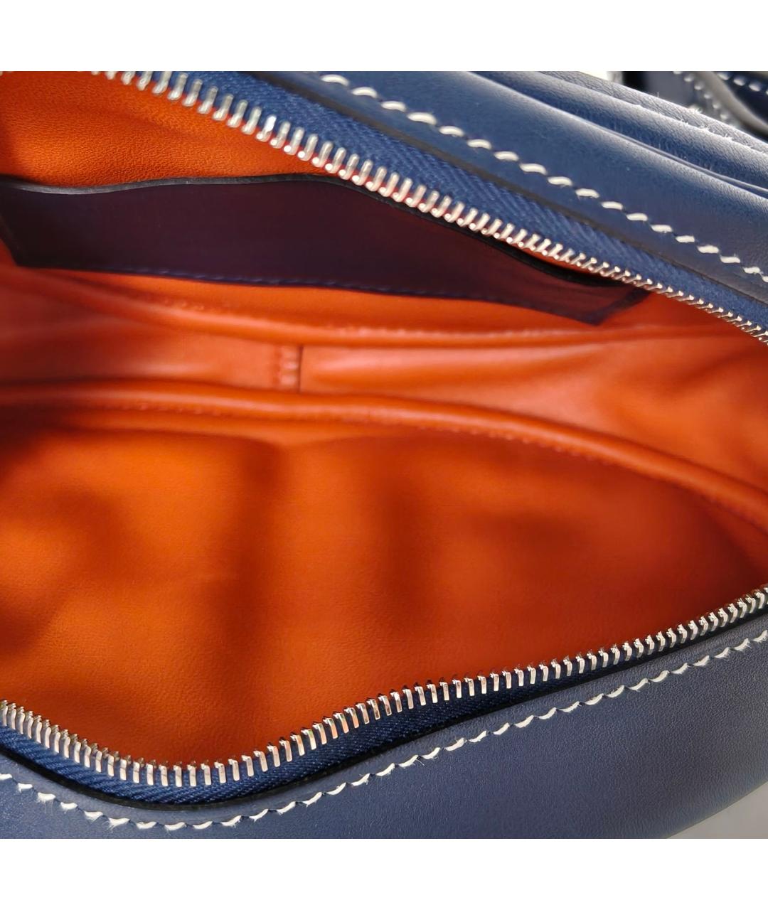 HERMES Синяя кожаная поясная сумка, фото 7