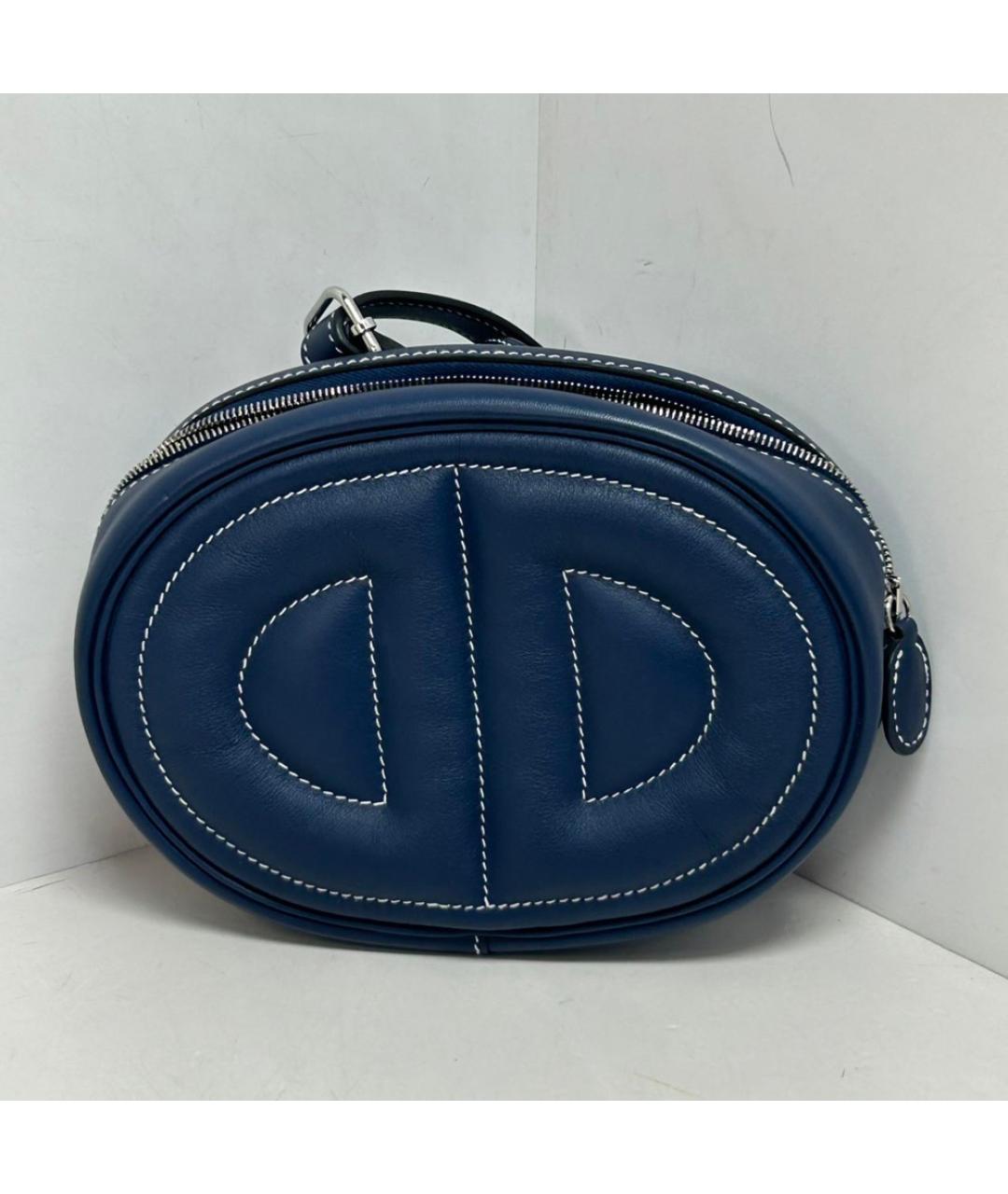 HERMES Синяя кожаная поясная сумка, фото 9