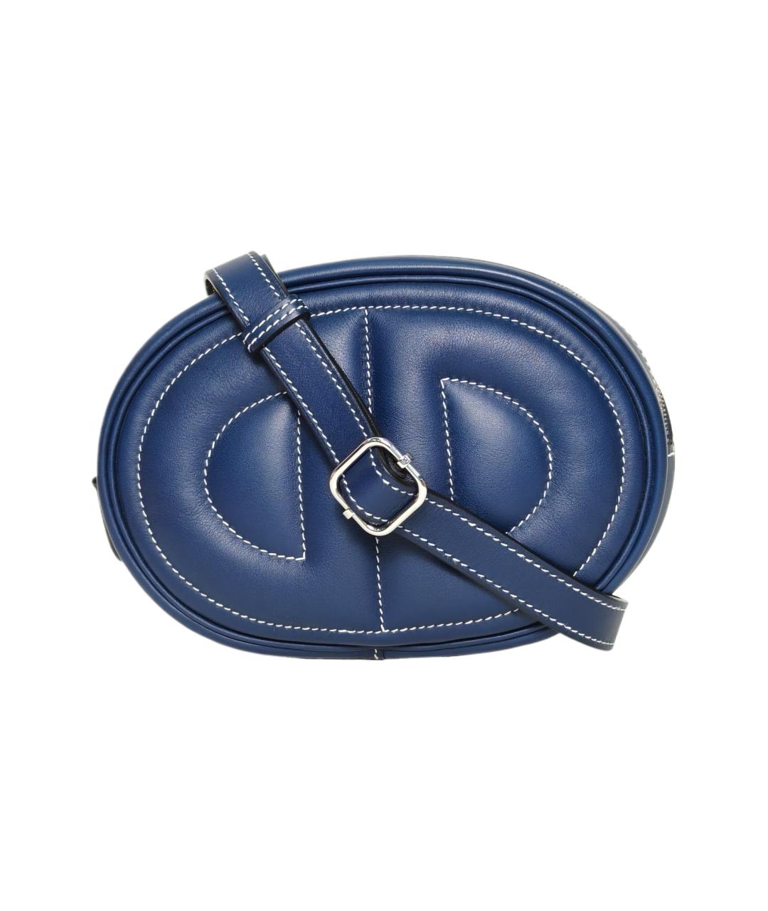HERMES Синяя кожаная поясная сумка, фото 10