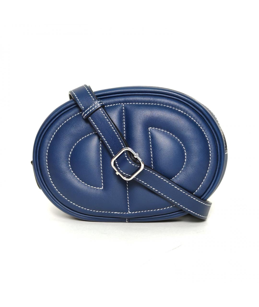HERMES Синяя кожаная поясная сумка, фото 2