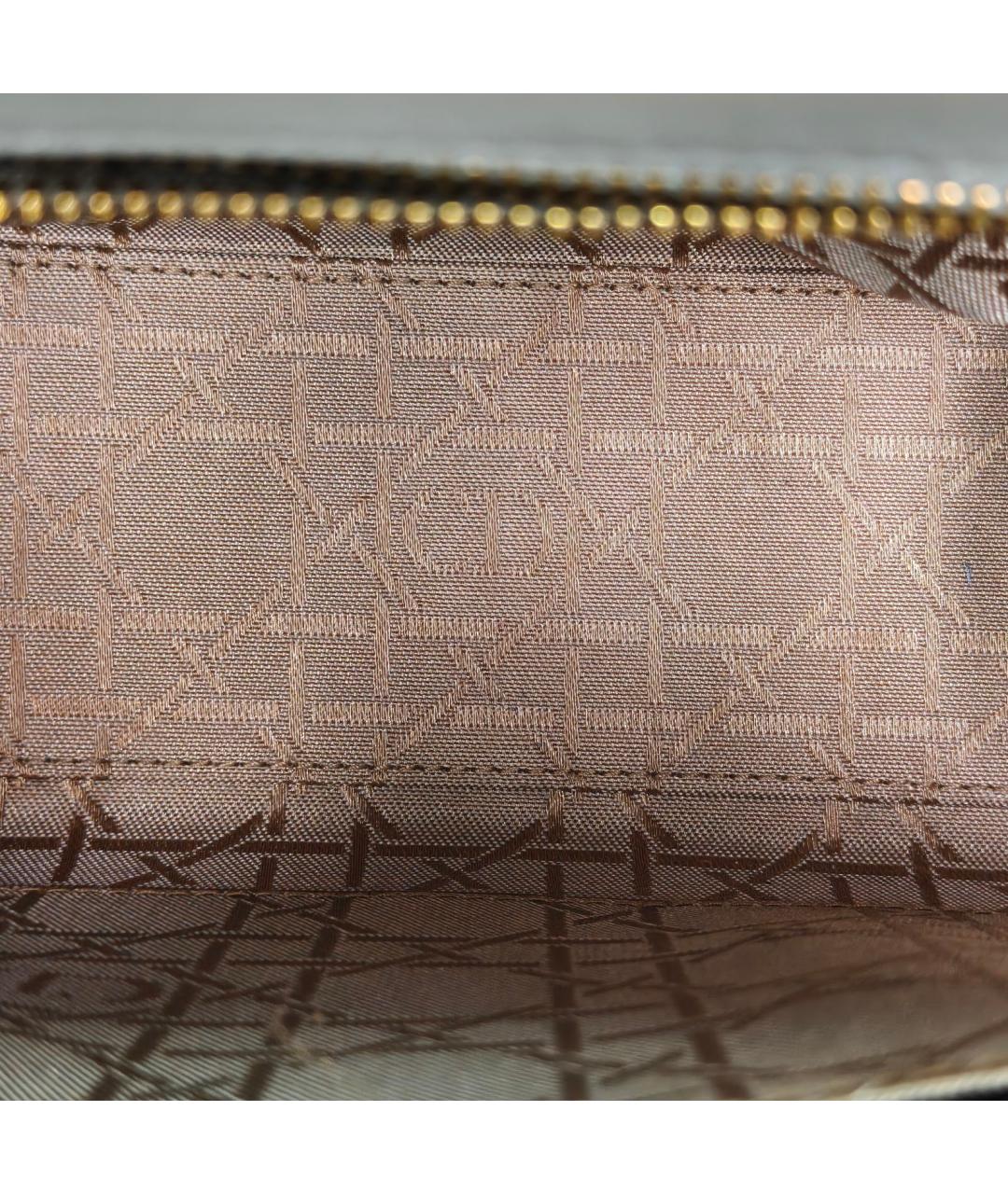 CHRISTIAN DIOR Серая кожаная сумка с короткими ручками, фото 8