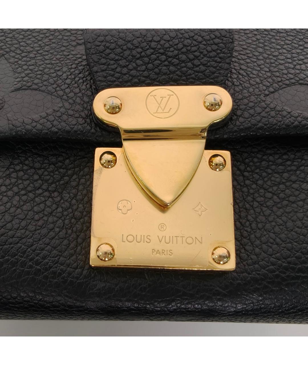 LOUIS VUITTON Черная кожаная сумка через плечо, фото 7