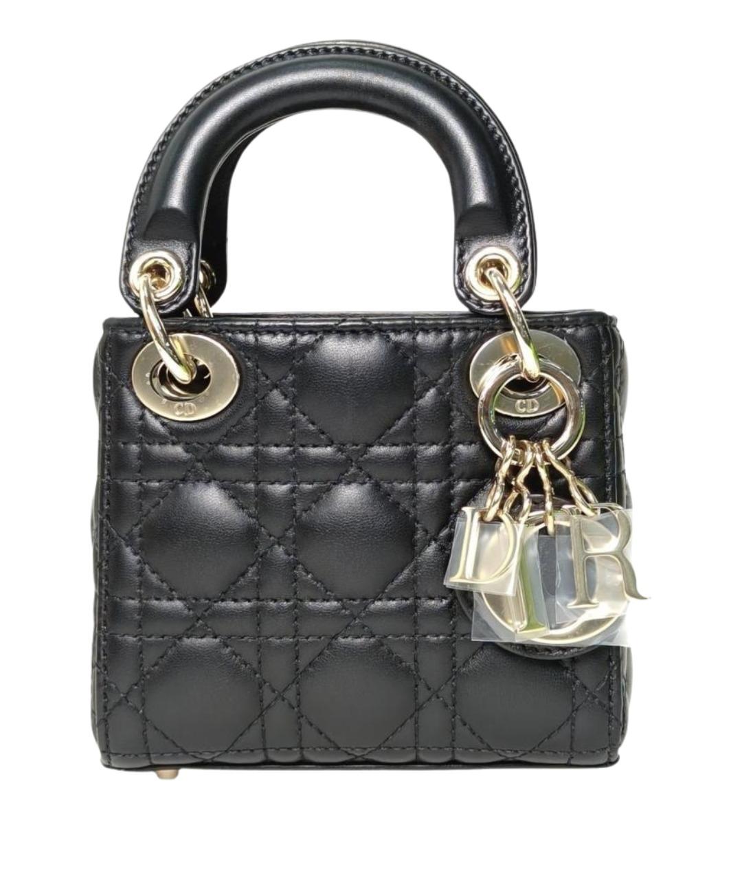 CHRISTIAN DIOR Черная кожаная сумка через плечо, фото 1