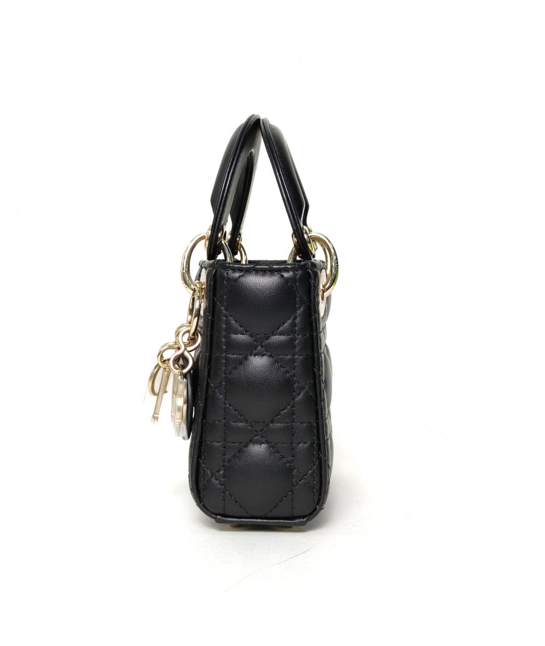 CHRISTIAN DIOR Черная кожаная сумка через плечо, фото 5