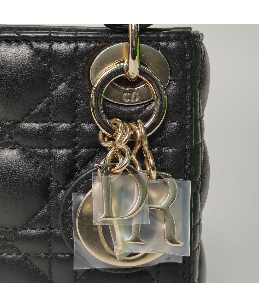 CHRISTIAN DIOR Черная кожаная сумка через плечо, фото 7