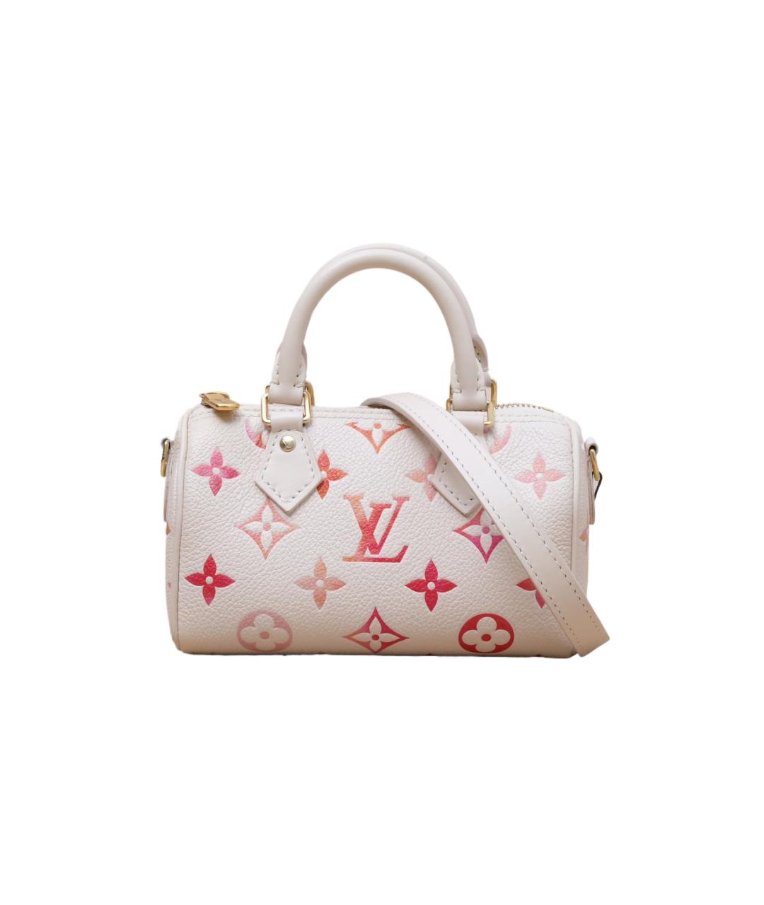 LOUIS VUITTON Бежевая кожаная сумка с короткими ручками, фото 10