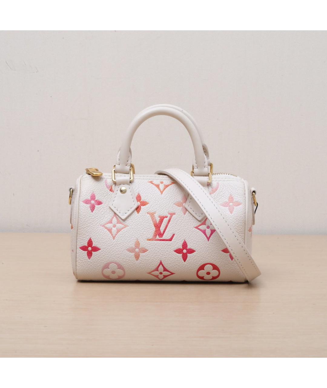 LOUIS VUITTON Бежевая кожаная сумка с короткими ручками, фото 3