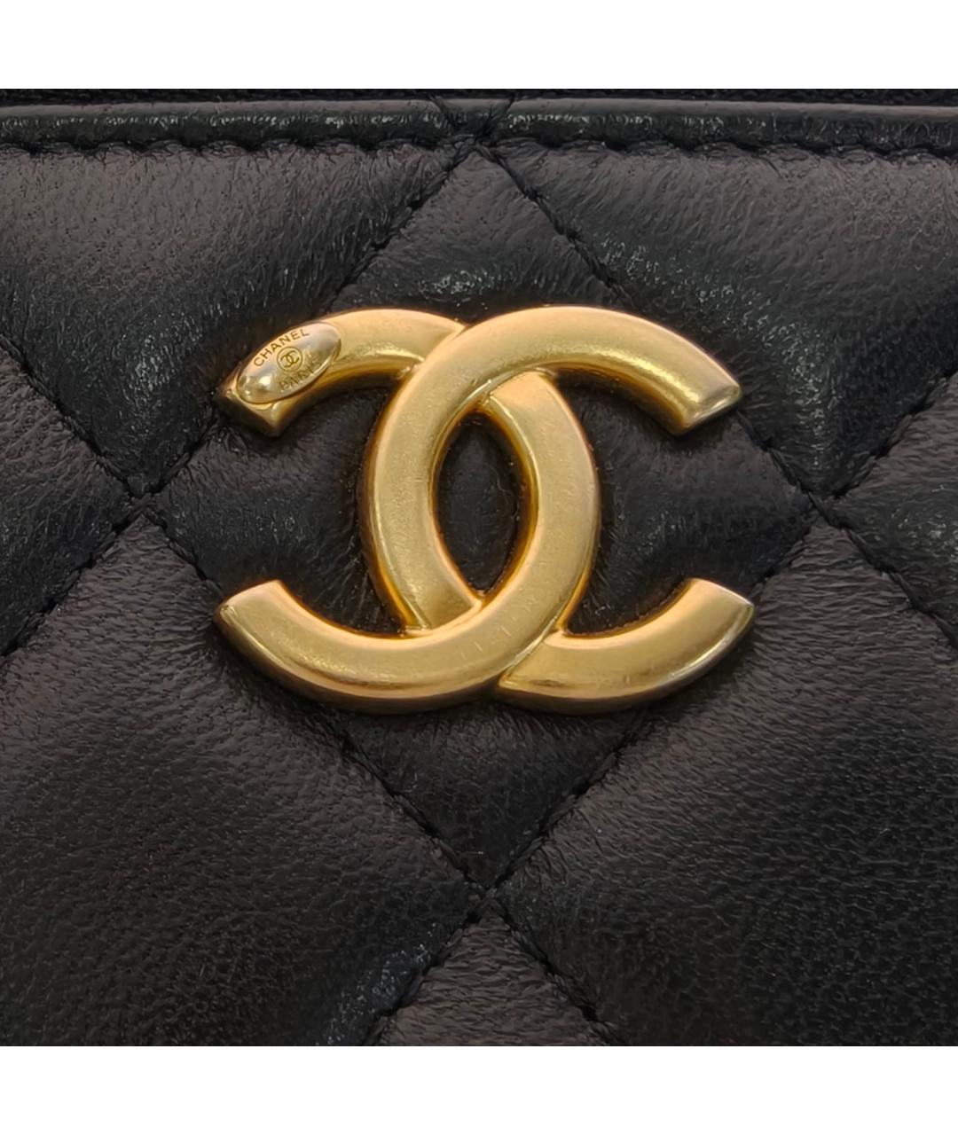 CHANEL Черная кожаная сумка через плечо, фото 7