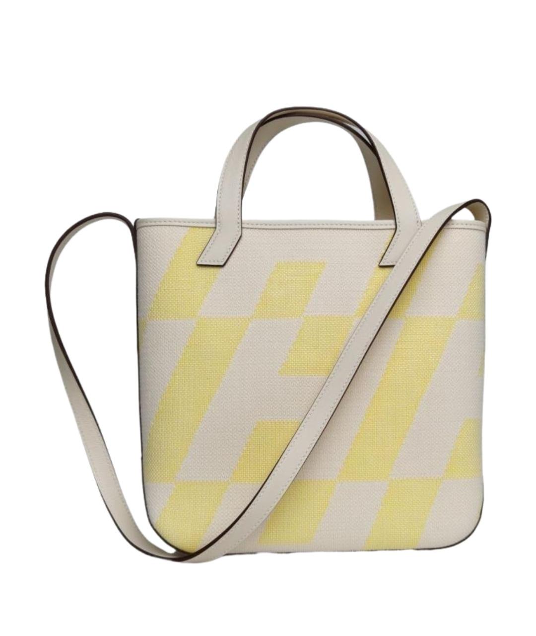 HERMES Желтая тканевая сумка через плечо, фото 1