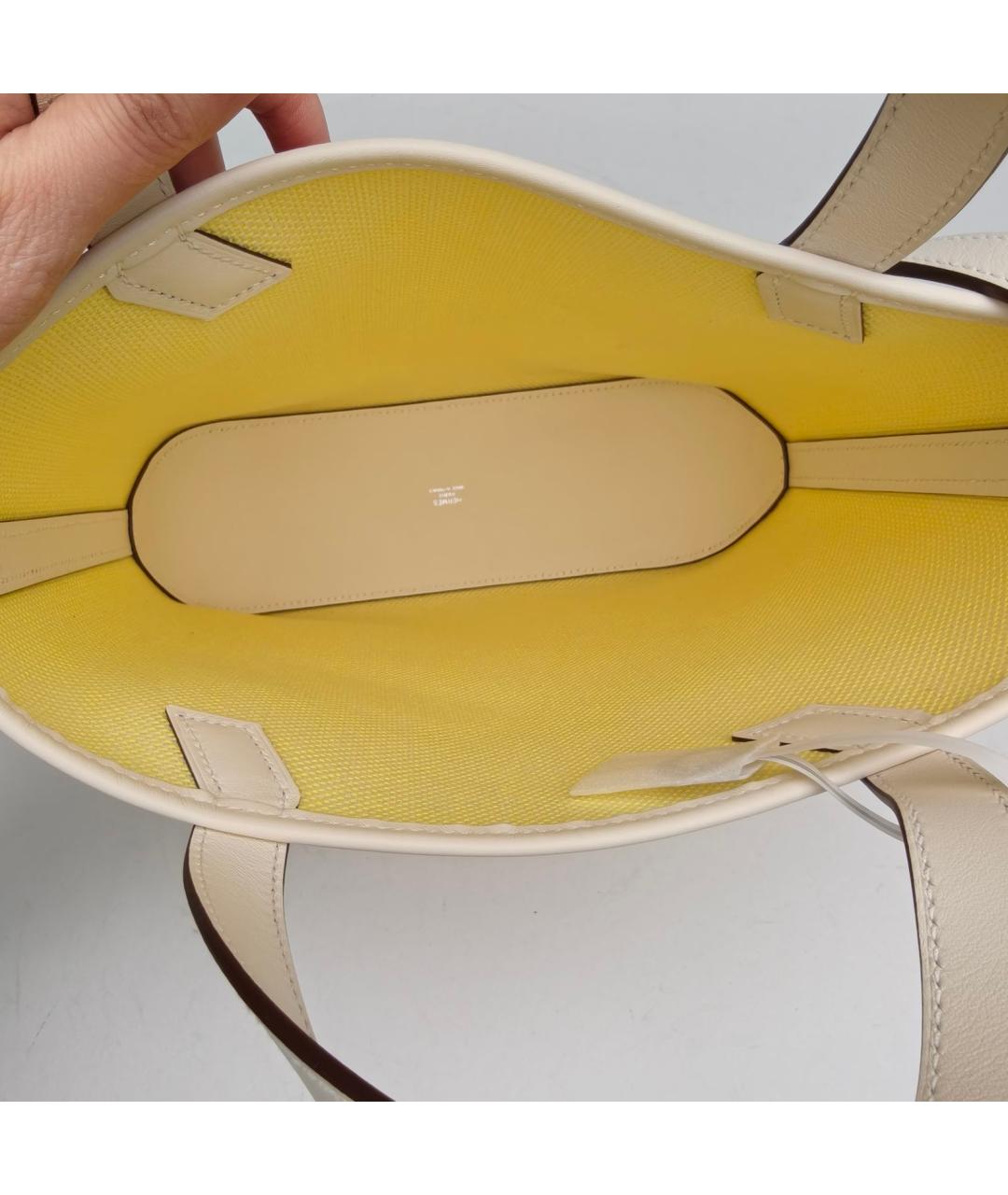 HERMES Желтая тканевая сумка через плечо, фото 7