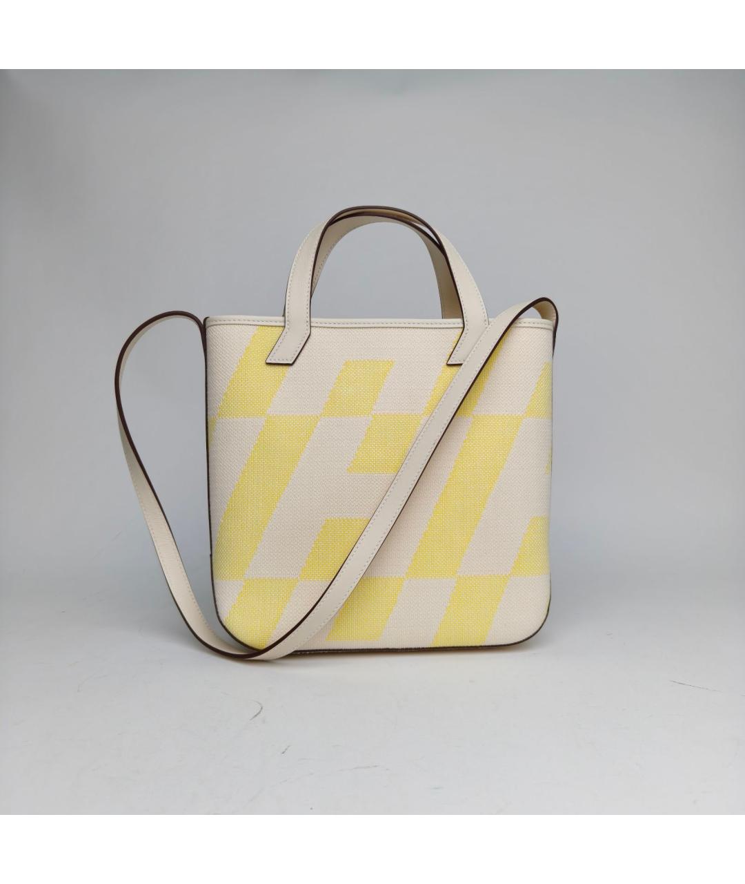 HERMES Желтая тканевая сумка через плечо, фото 2