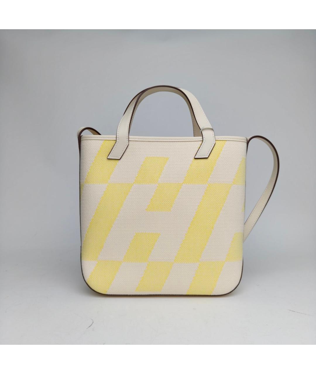 HERMES Желтая тканевая сумка через плечо, фото 4