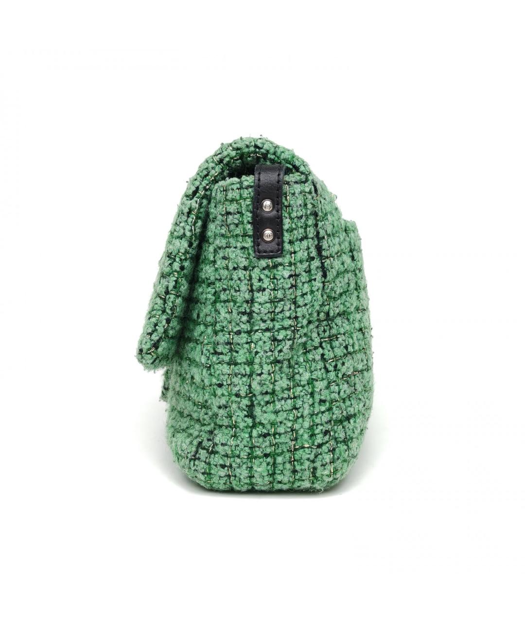 CHANEL Зеленая твидовая сумка через плечо, фото 3
