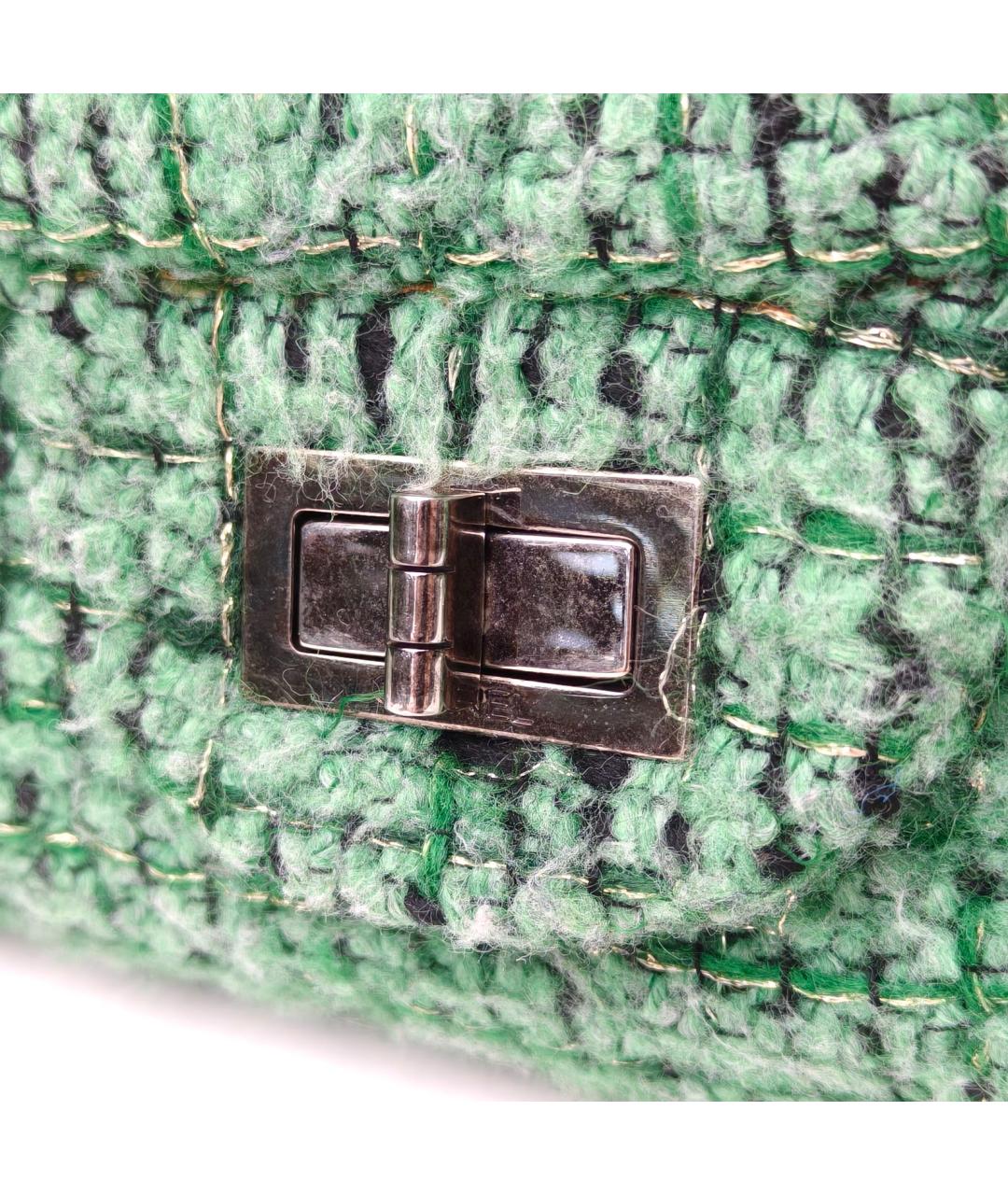 CHANEL Зеленая твидовая сумка через плечо, фото 8