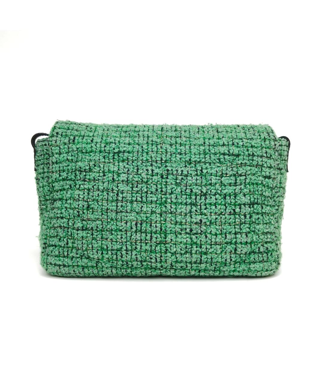 CHANEL Зеленая твидовая сумка через плечо, фото 4