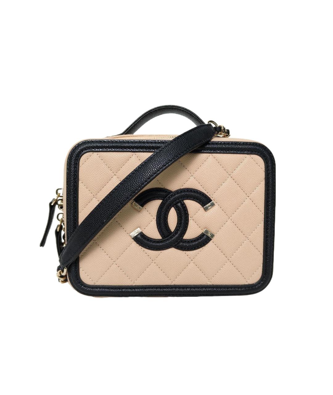 CHANEL Бежевая кожаная сумка через плечо, фото 8