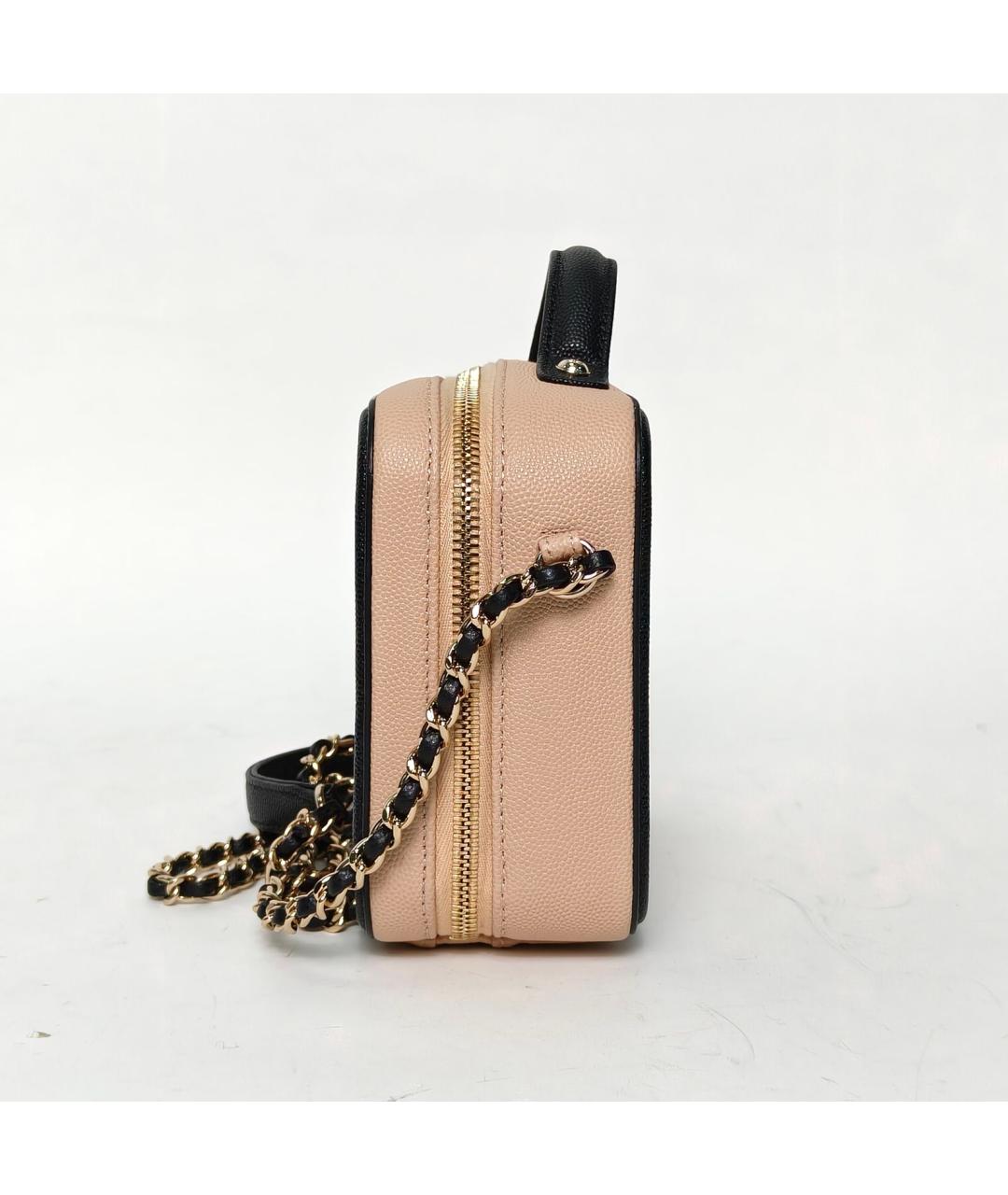 CHANEL Бежевая кожаная сумка через плечо, фото 5