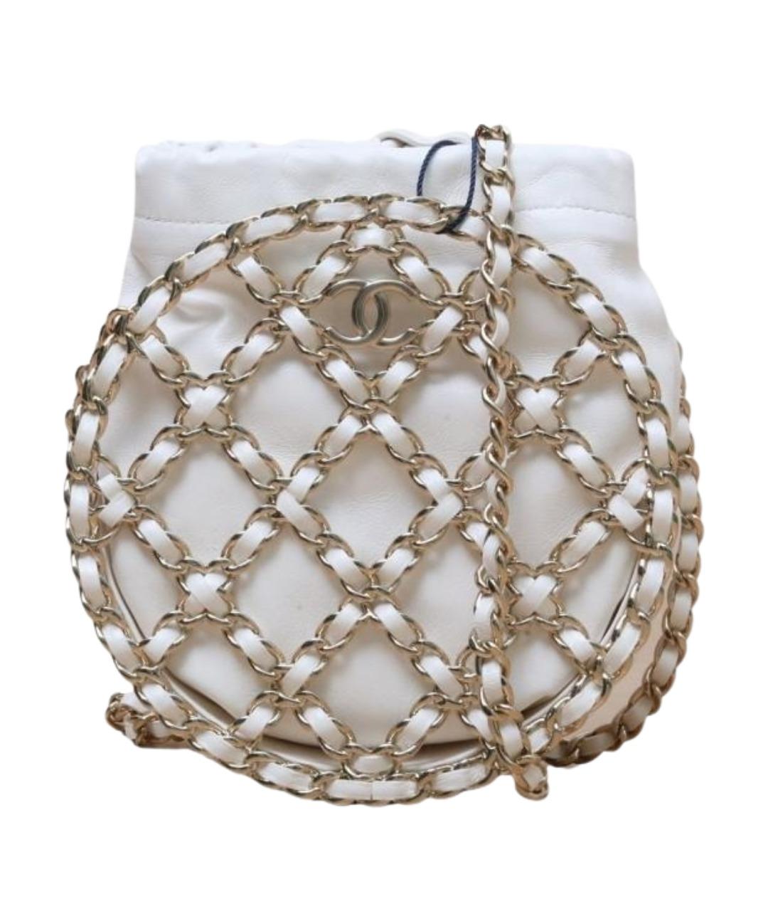 CHANEL Белая кожаная сумка через плечо, фото 1