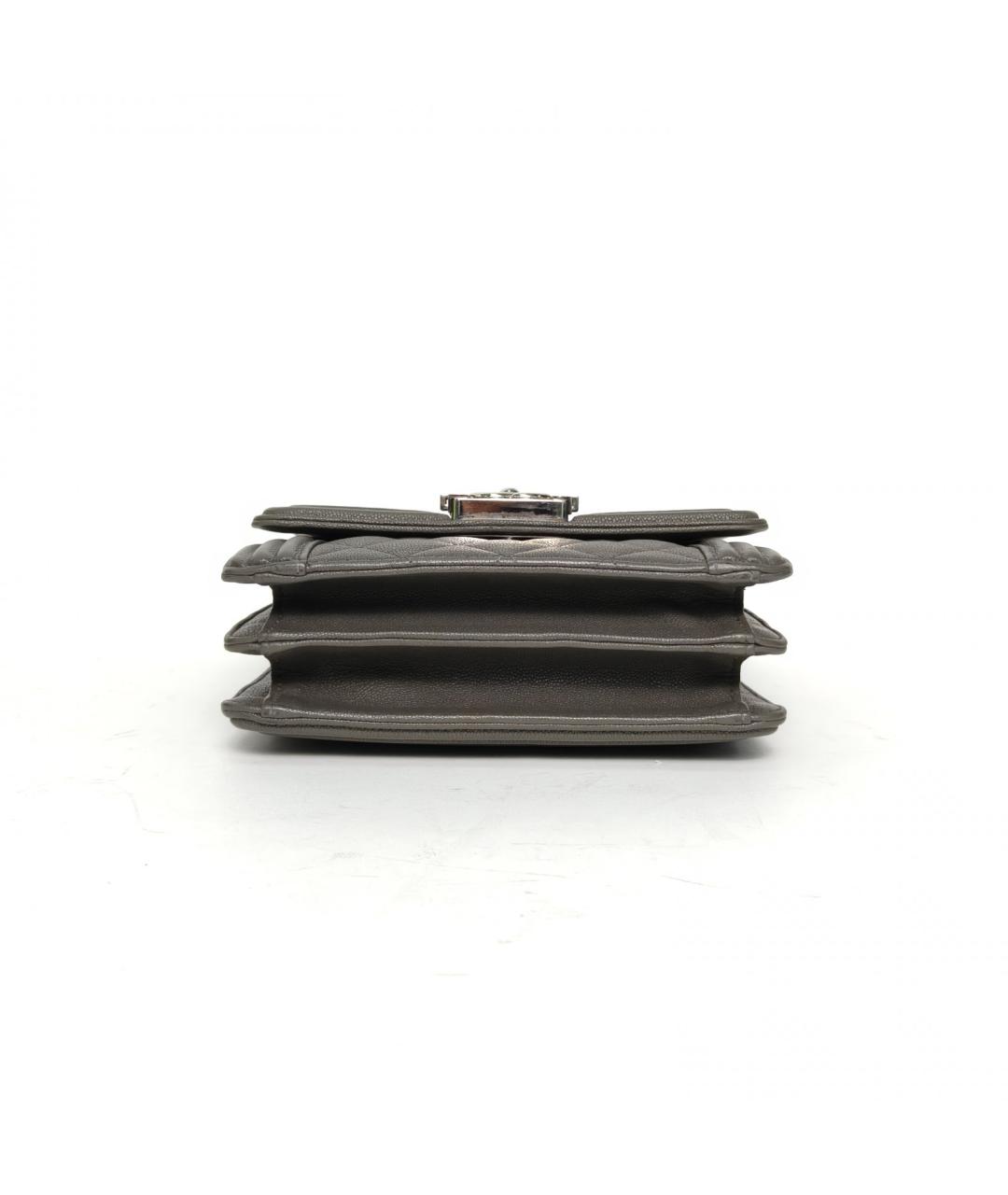 CHANEL Серая кожаная сумка через плечо, фото 6